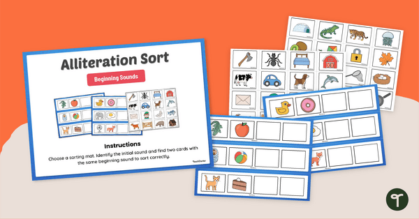 Go to Alliteration Sorting by Beginning Sound Activity teaching resource