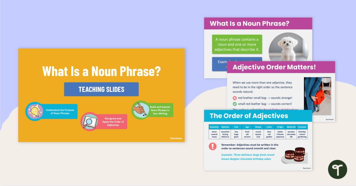 What Is a Noun Phrase? Teaching Slides teaching resource