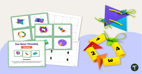 Go to Threading Fine Motor Activity Task Cards teaching resource