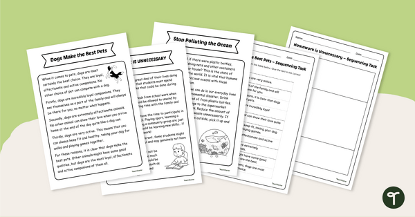 Go to Sequence an Example Persuasive Text – Cut and Paste Worksheets teaching resource