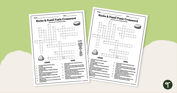 Go to Rock and Fossil Fuel Crossword Puzzle teaching resource