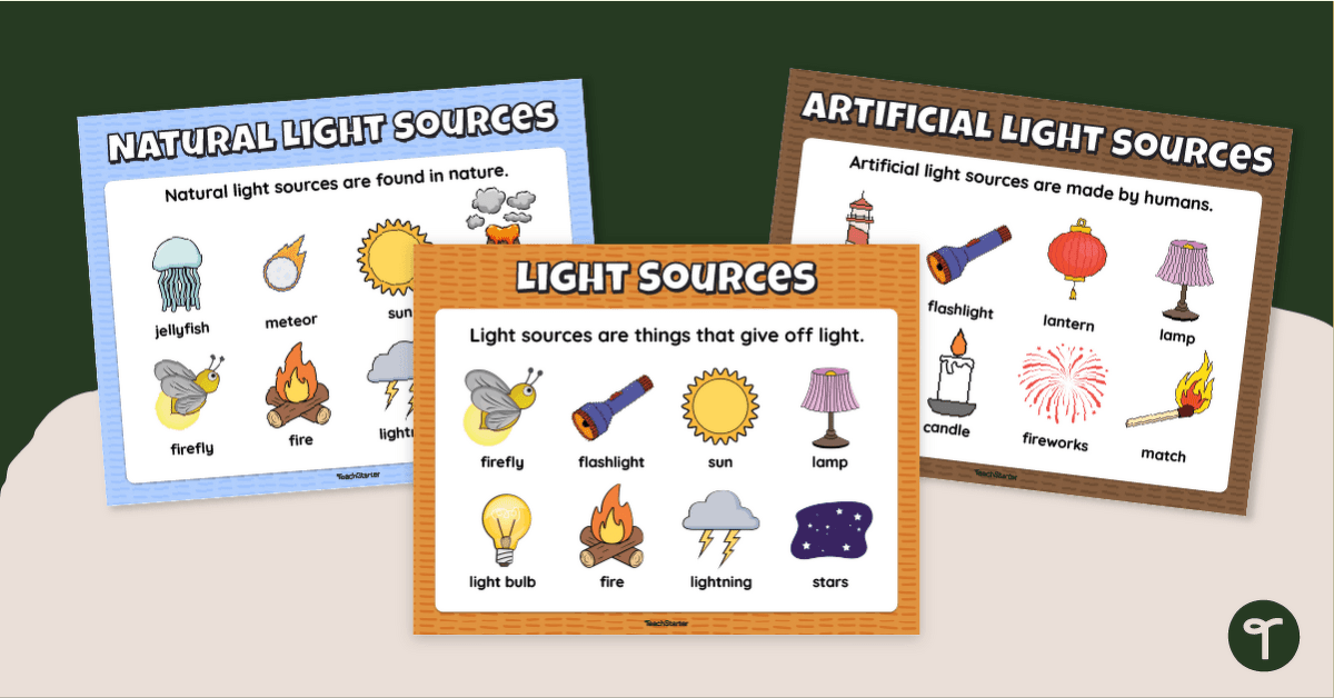 Light Sources Poster Pack teaching resource