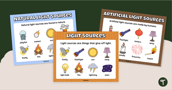 Go to Light Sources Poster Pack teaching resource