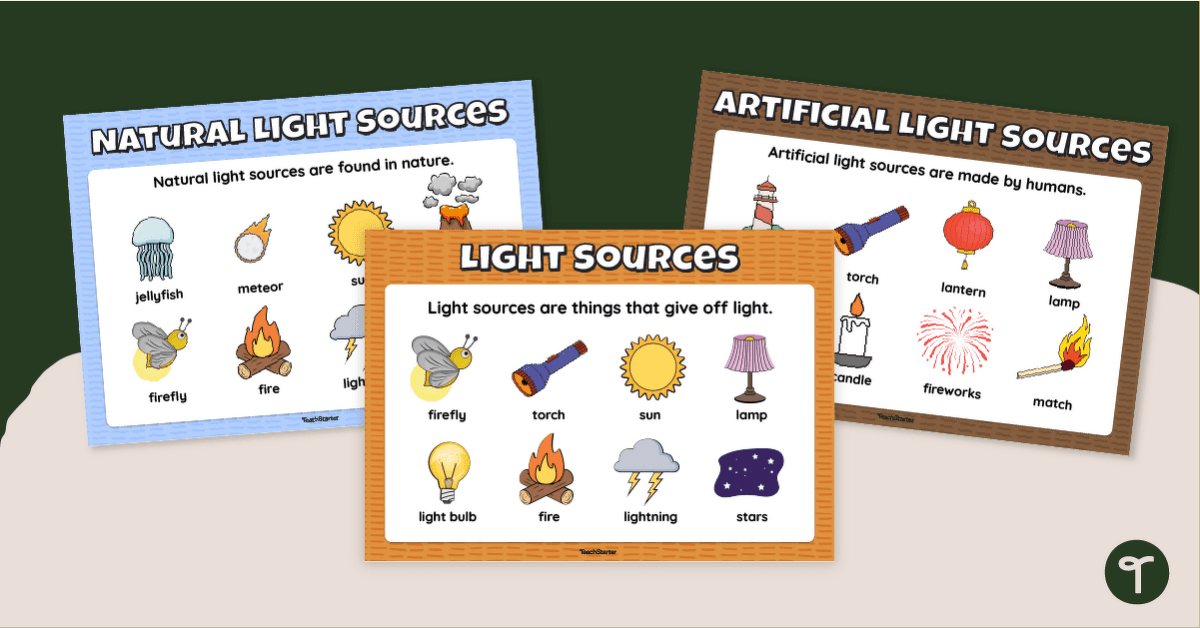Light Sources Poster Pack teaching resource