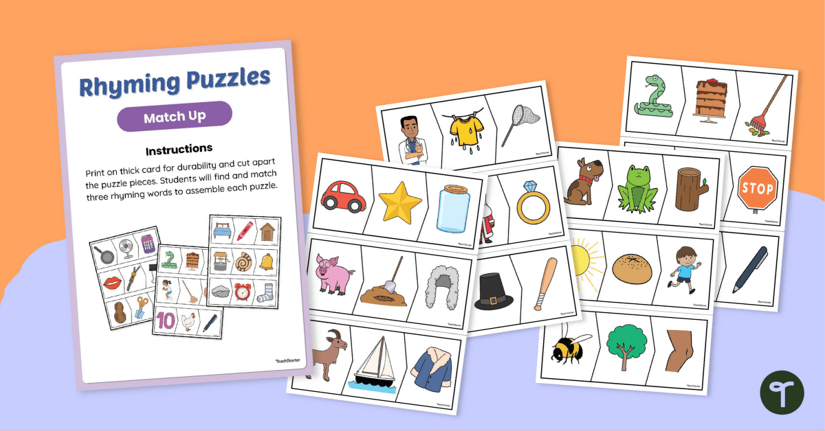Rhyming Puzzle Match Up teaching resource