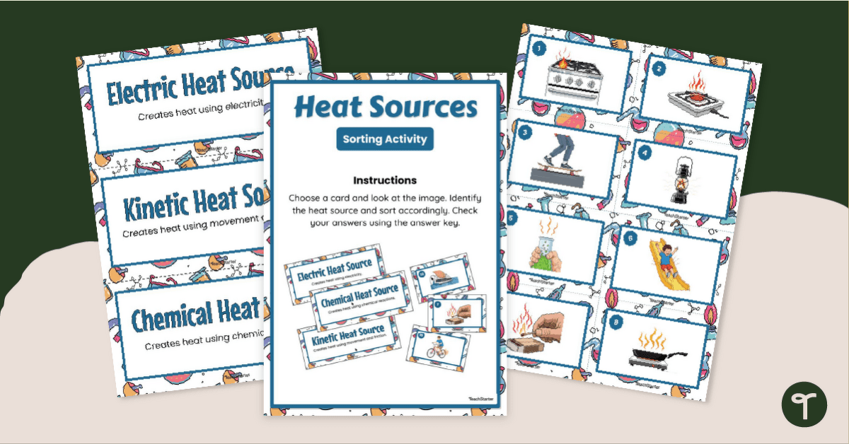 Heat Sources Sorting Activity teaching resource
