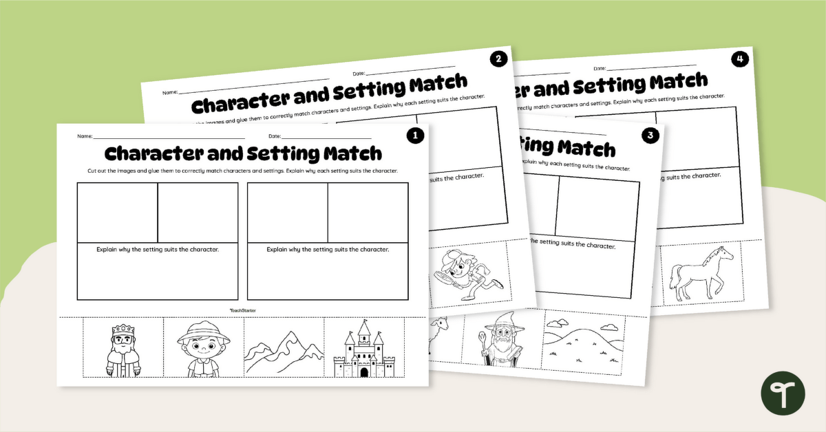 Character and Setting Connections Cut-and-Paste Pack teaching resource