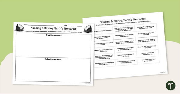 Go to Finding & Storing Earth’s Natural Resources Worksheet teaching resource