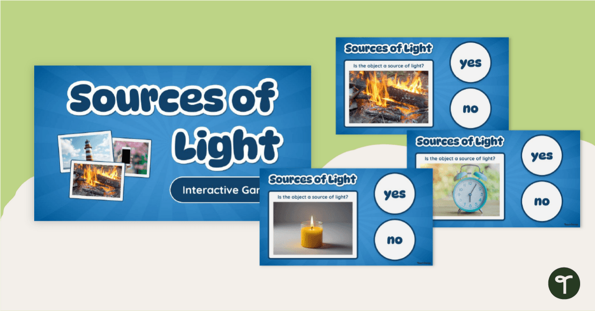 Interactive Sources of Light Game (K) teaching resource