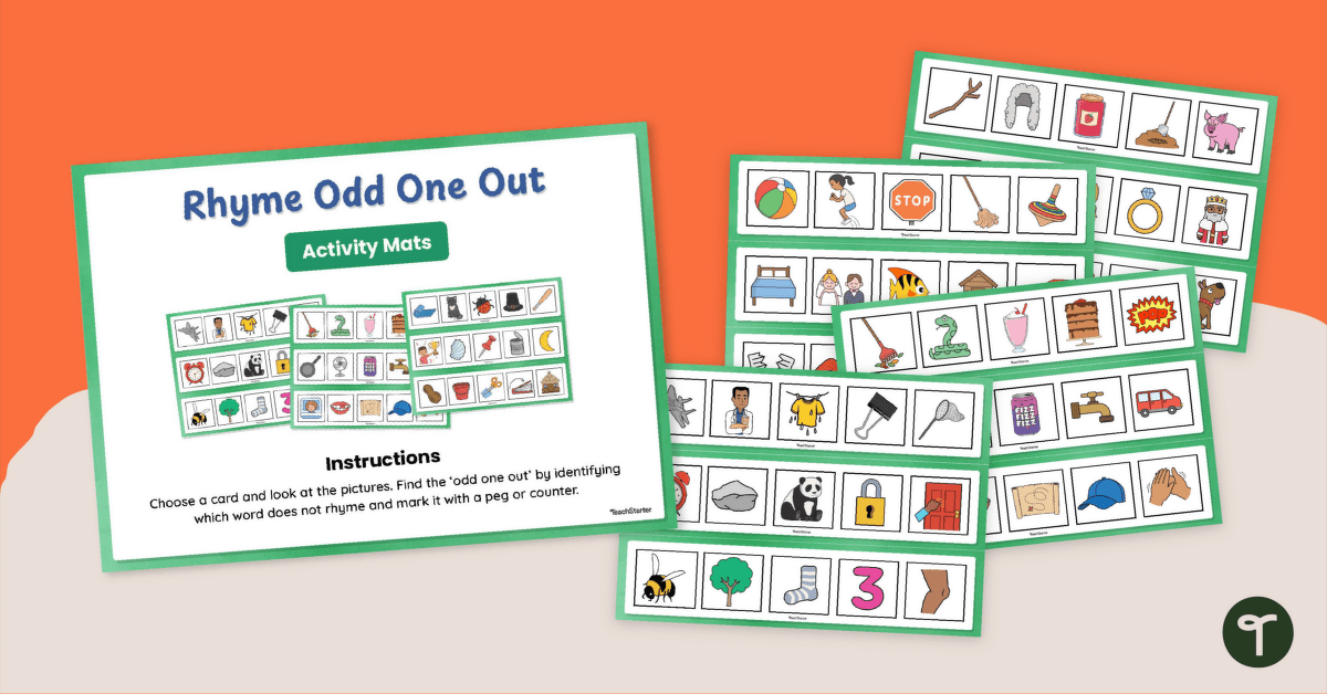 Rhyming Odd One Out Activity Mats teaching resource