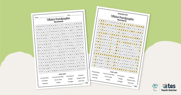 Go to Winter Paralympics Word Search – Upper Years teaching resource