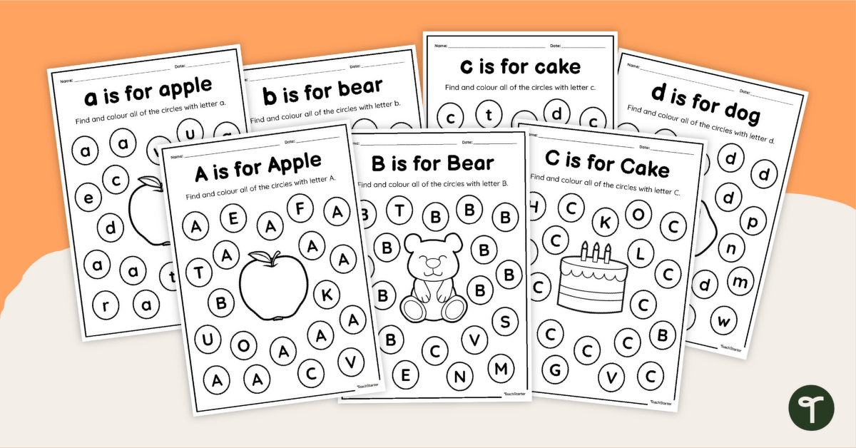Letter Recognition Worksheet Pack teaching resource