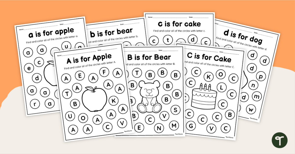 Letter Recognition Worksheet Pack teaching resource