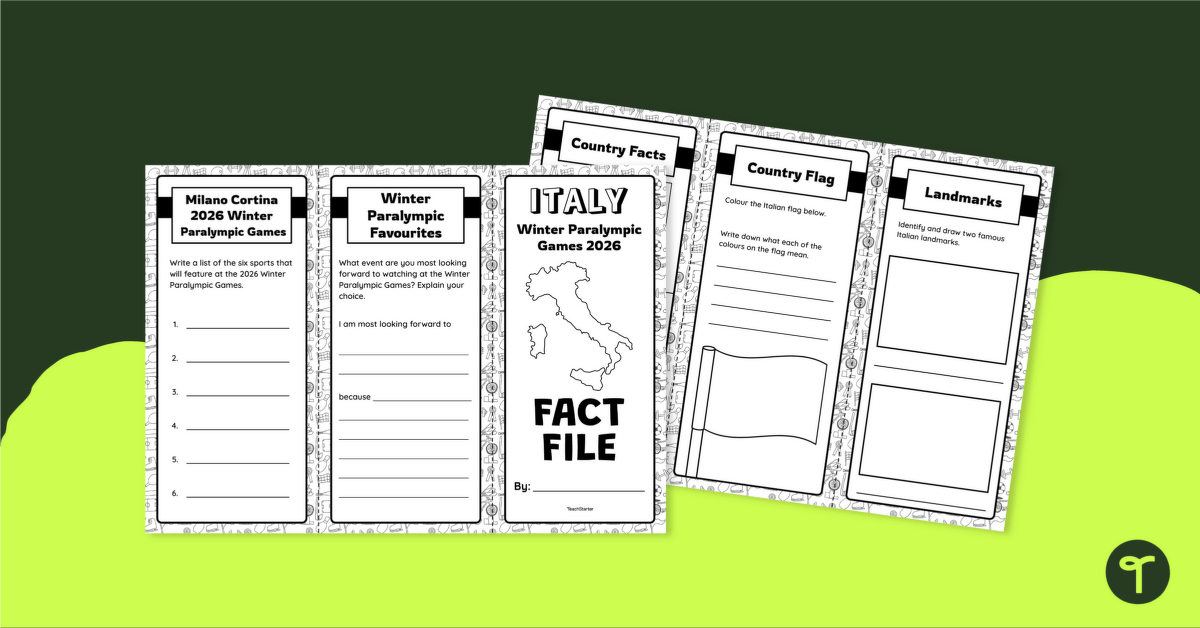 Winter Paralympics 2026 – Italy Brochure Template teaching resource