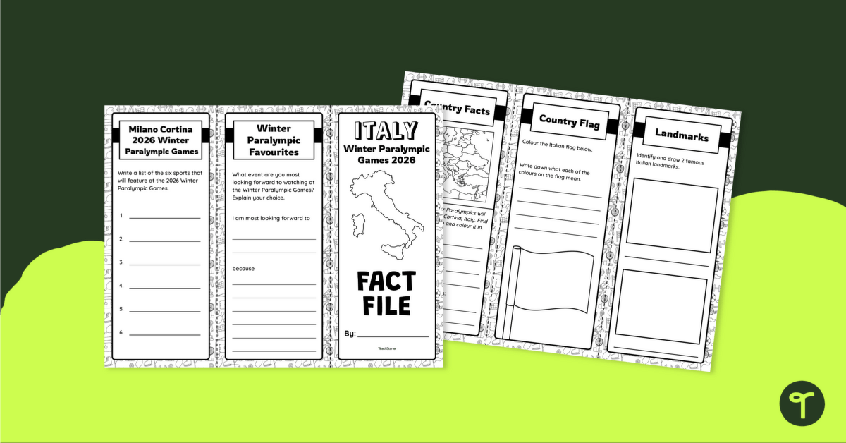 Winter Paralympics 2026 – Italy Brochure Template teaching resource