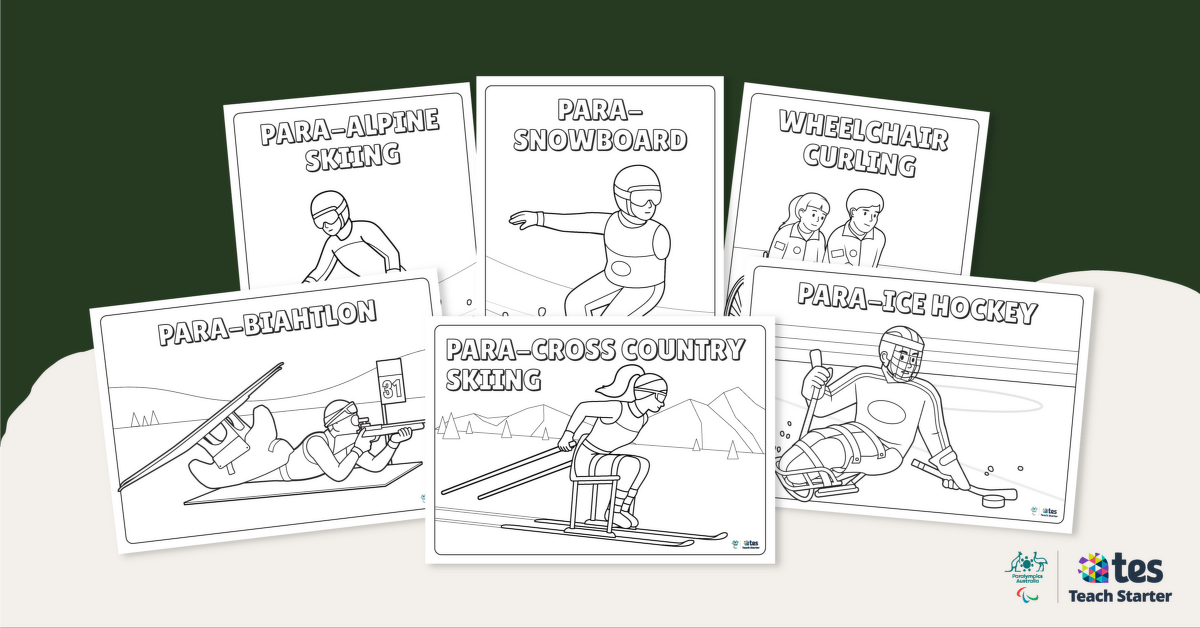 Paralympic Sport Colouring Sheets – Winter teaching resource