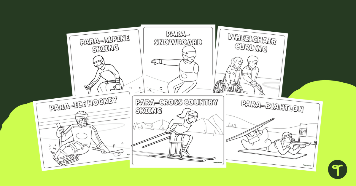 Paralympic Sport Colouring Sheets – Winter teaching resource