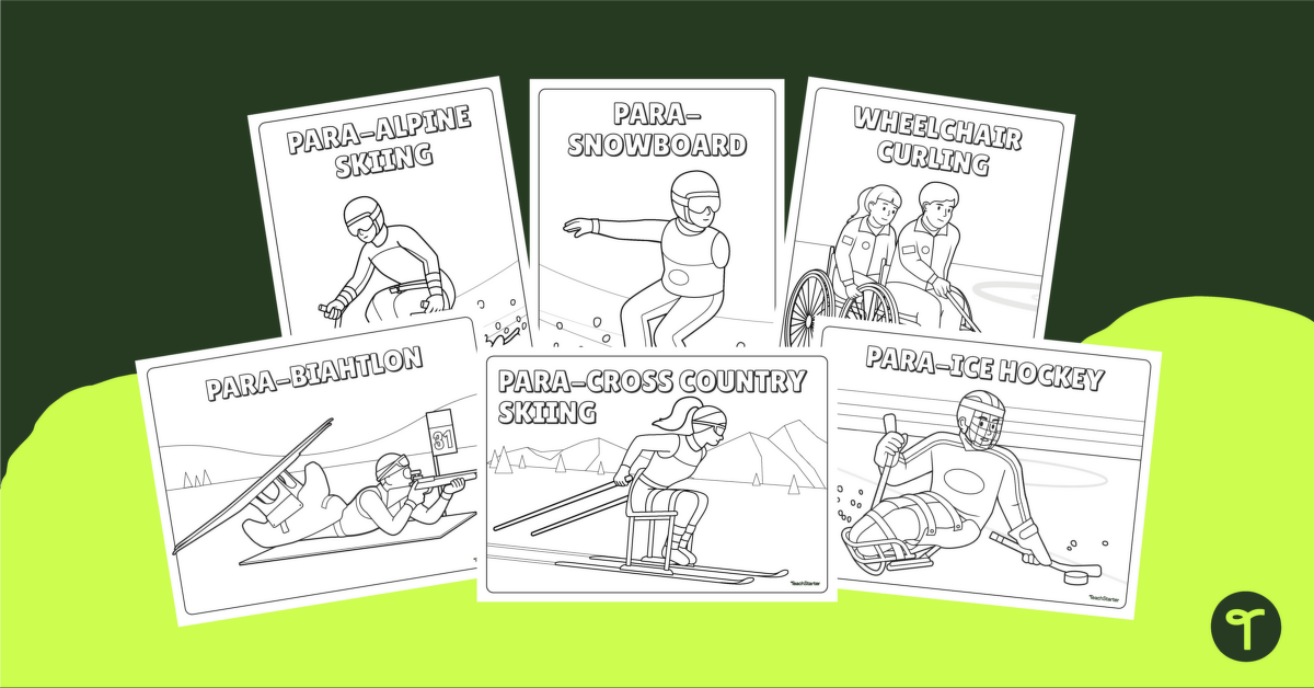Paralympic Sport Coloring Sheets – Winter teaching resource