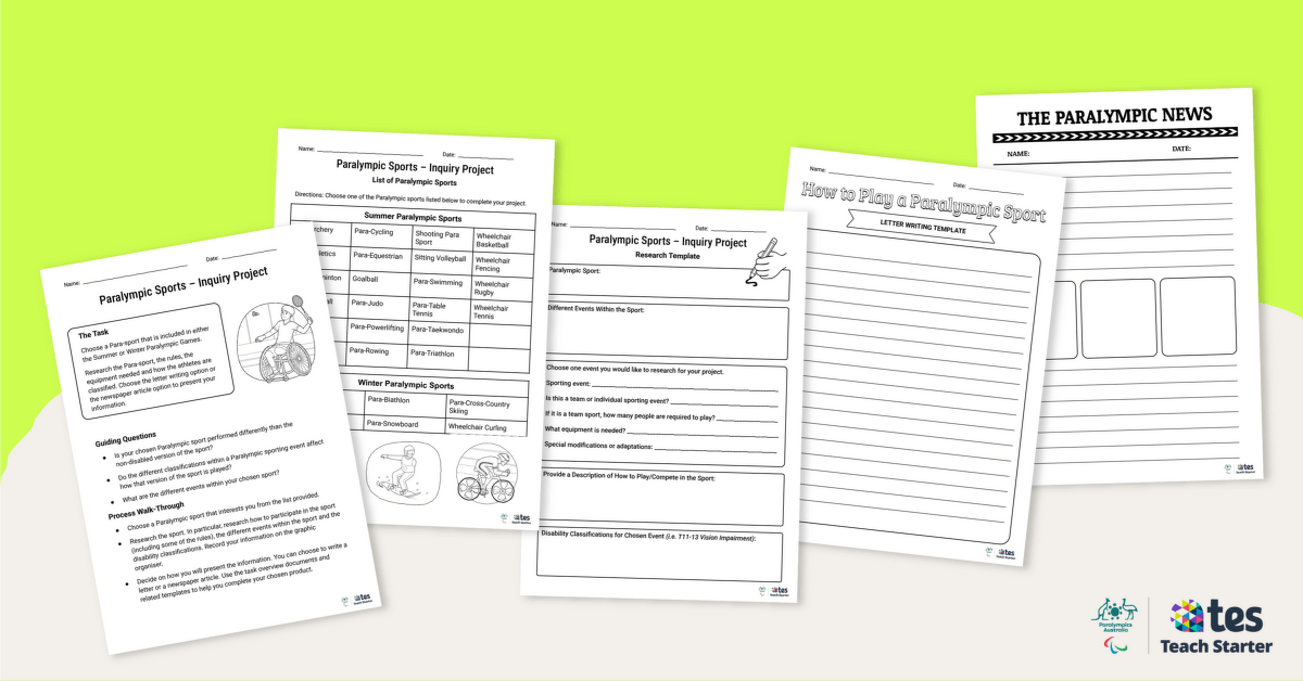 Paralympic Sports – Inquiry-Based Project teaching resource