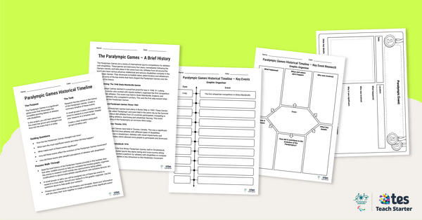 Go to Paralympic Games Historical Timeline – Inquiry-Based Project teaching resource