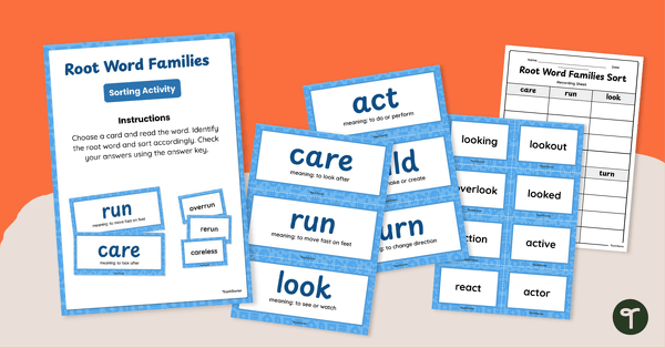Go to Base Word Sorting Activity teaching resource