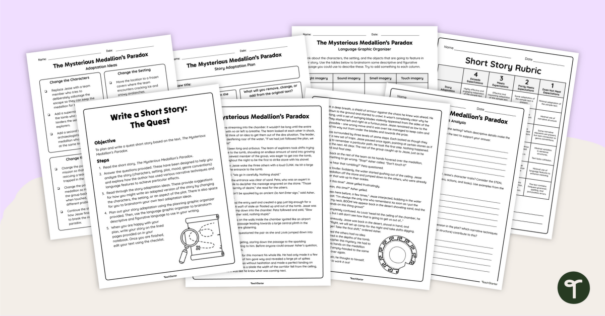 Write a Short Story – The Quest teaching resource