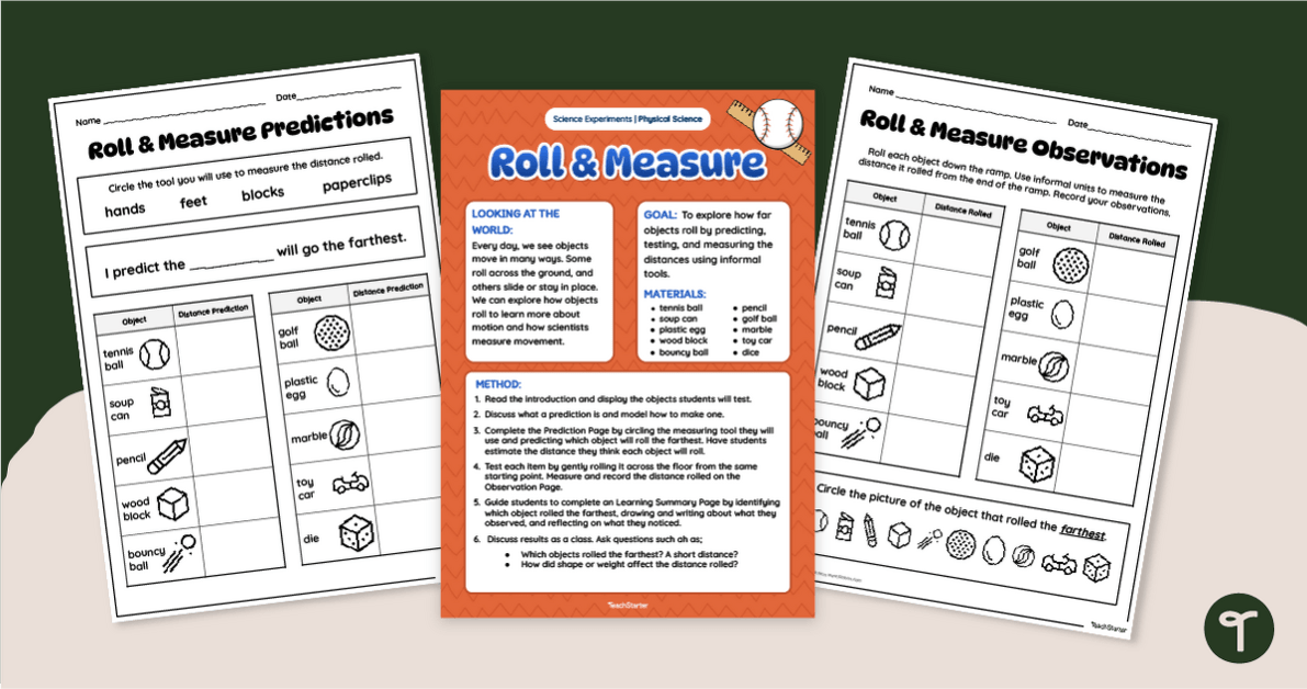 Roll & Measure Science Investigation teaching resource