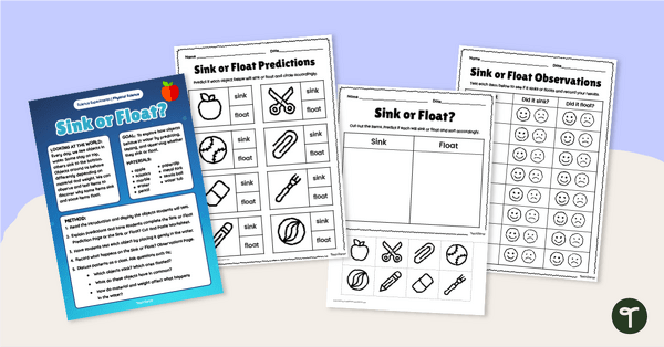 Go to Sink or Float Experiment Pack (F-1) teaching resource