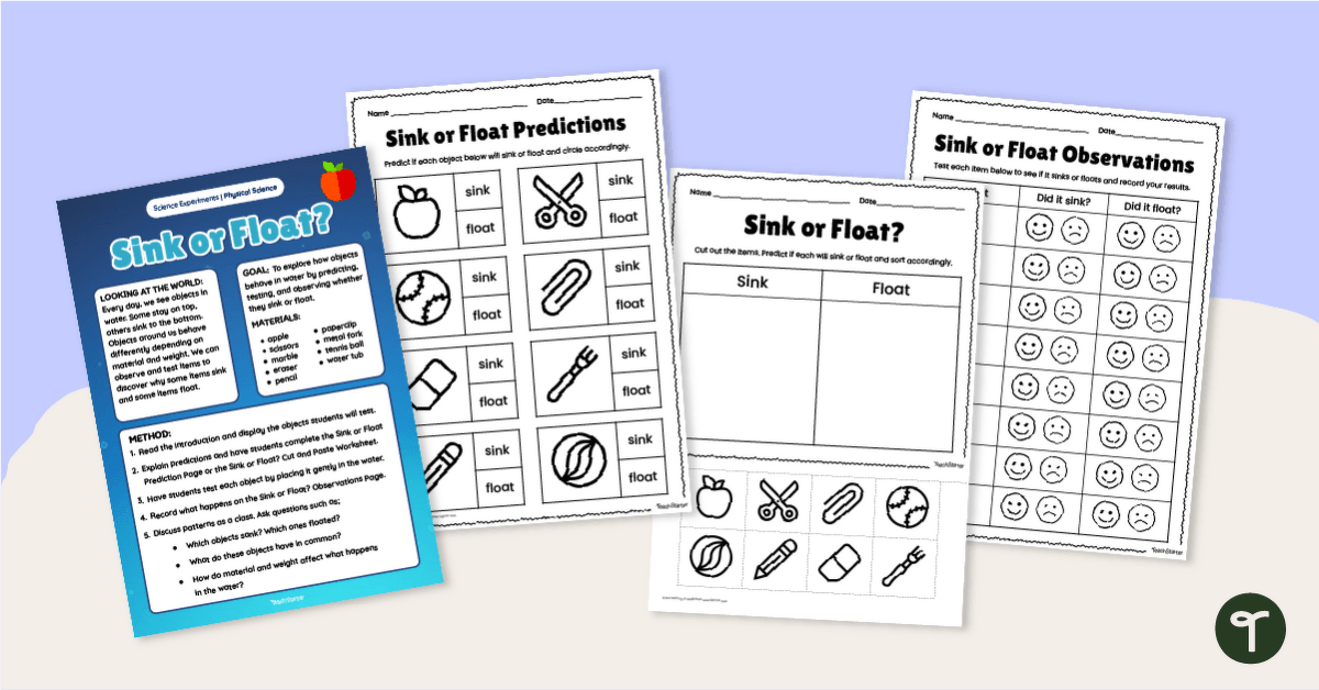 Sink or Float Experiment Pack teaching resource