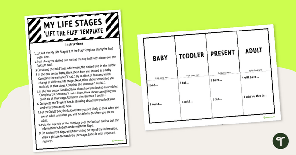 Go to My Life Stages 'Lift the Flap' Template teaching resource