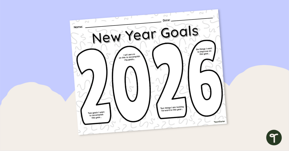2026 Goal Setting Worksheet teaching resource