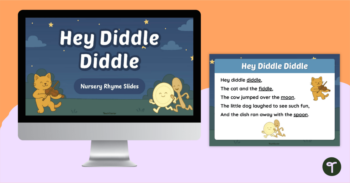 Hey Diddle Diddle – Nursery Rhyme Poster and PowerPoint teaching resource