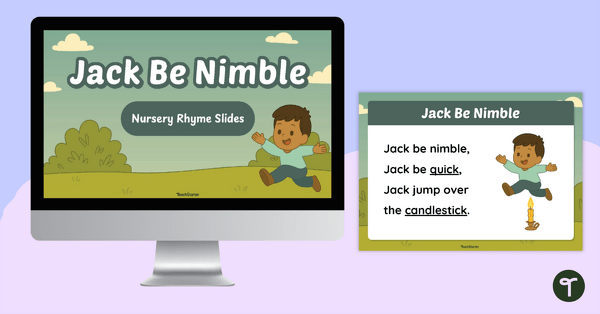 Go to Jack Be Nimble – Nursery Rhyme Poster and PowerPoint teaching resource