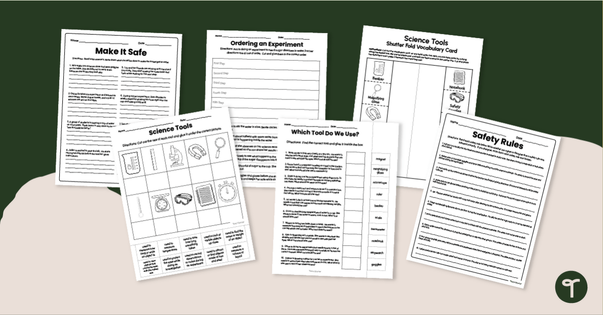 Science Lab Worksheets (3-4) teaching resource