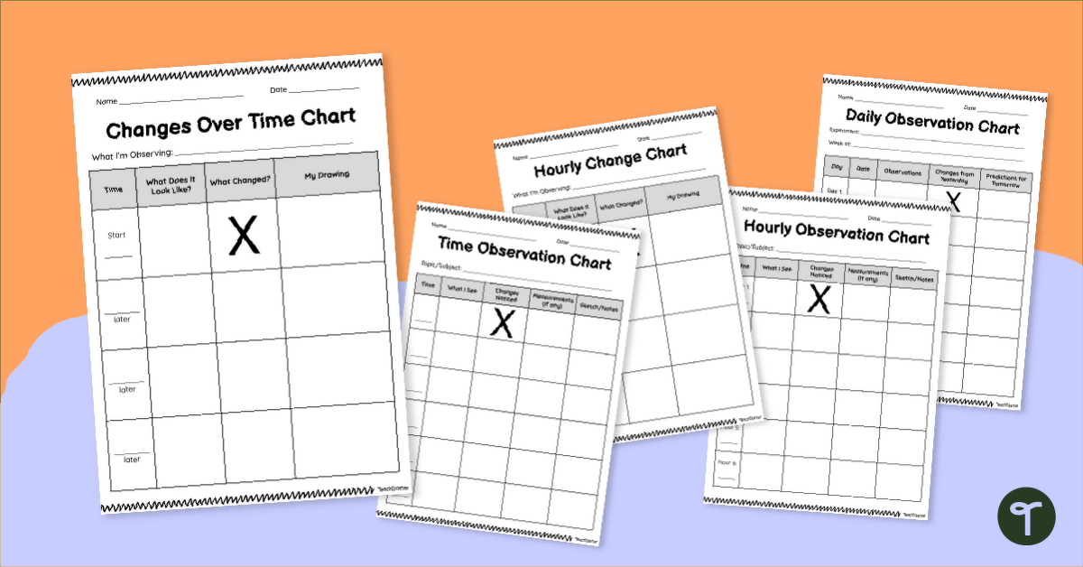 Time-Lapse Observation Charts for Science Inquiry teaching resource