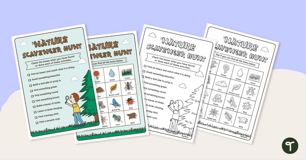 Go to Nature Scavenger Hunt Printable teaching resource