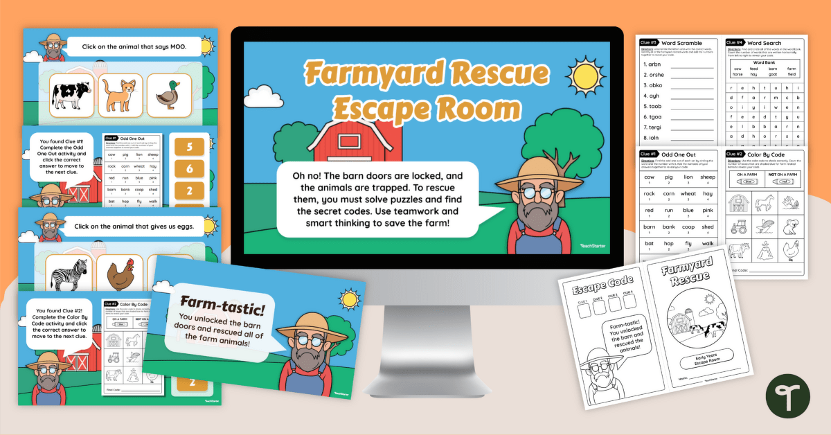 Team Building - Farmyard Rescue Escape Room teaching resource