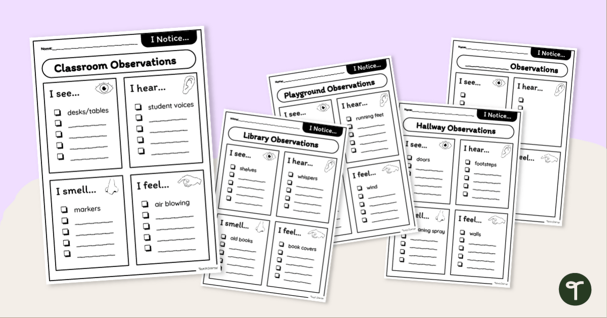 5 Senses School Scavenger Hunt Checklists teaching resource