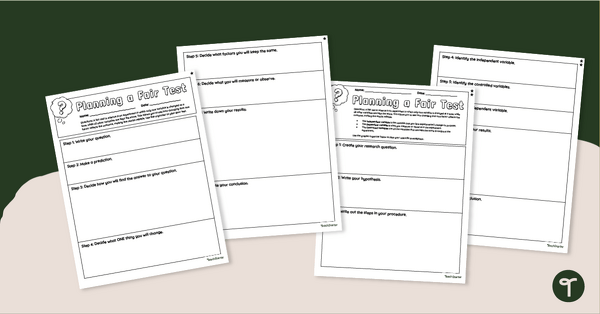 Go to Planning a Fair Test Graphic Organizers teaching resource