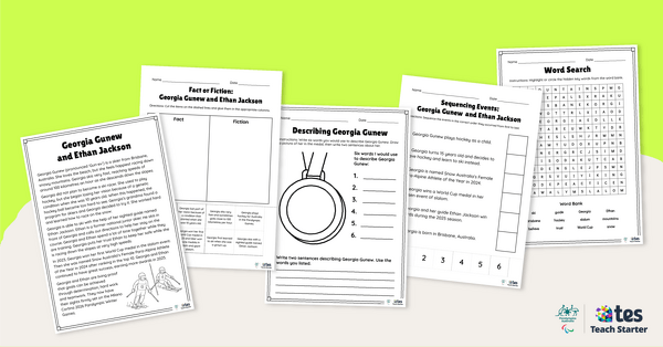 Go to Georgia Gunew and Ethan Jackson Worksheet Pack teaching resource