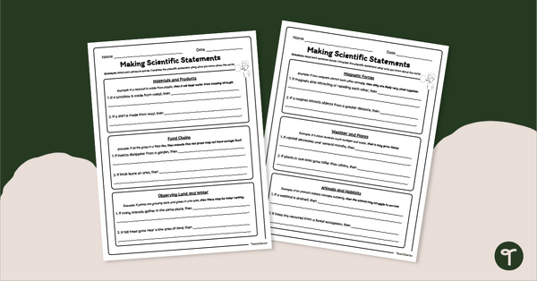 Go to Making Scientific Statements Worksheets teaching resource
