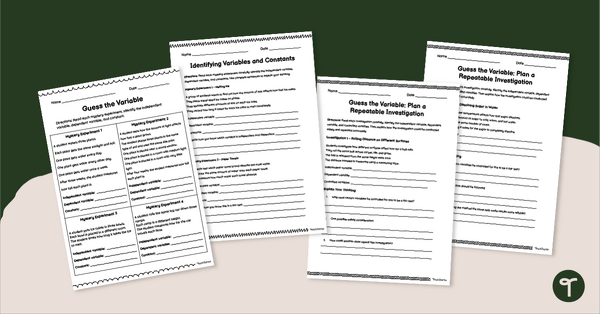 Go to Identifying Variables and Constants Worksheets teaching resource