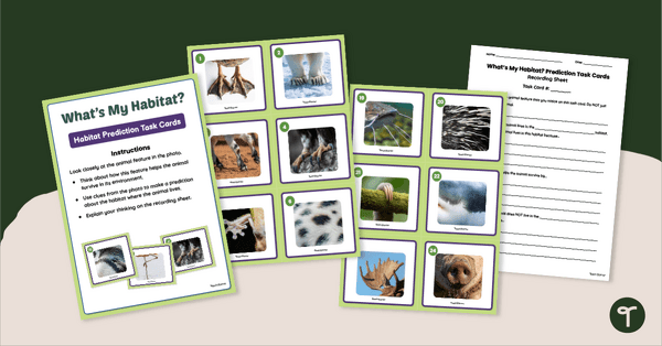 Go to What’s My Habitat? Prediction Task Cards teaching resource