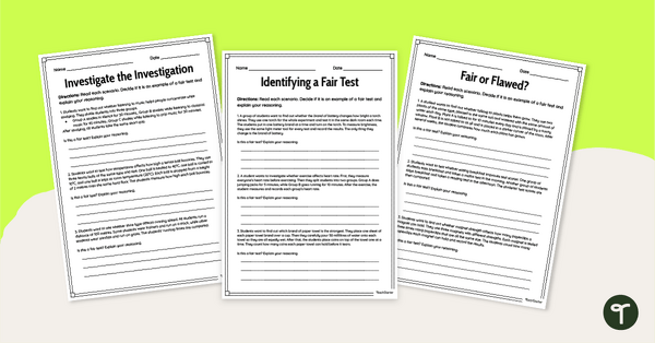 Go to Identify the Fair Test Worksheet Pack teaching resource