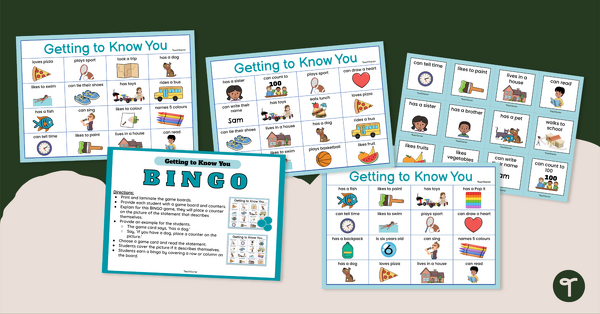 Go to Get to Know You Bingo Game teaching resource