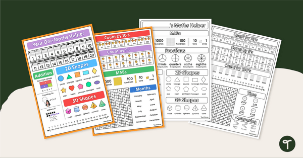 Go to Maths Homework Helpers - Early Years teaching resource