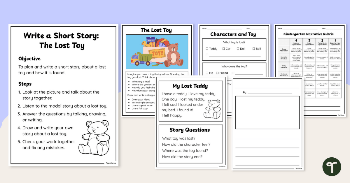 Kindergarten Narrative Writing Assessment Pack teaching resource