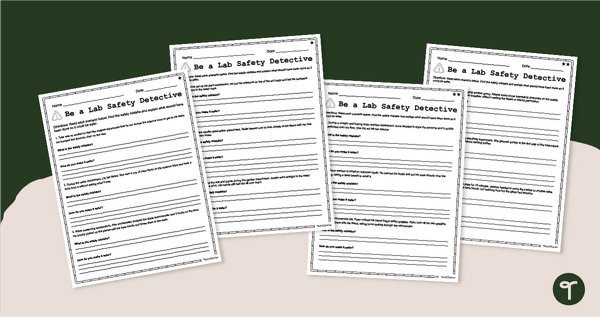 Go to Lab Safety Scenario Worksheets (3-5) teaching resource