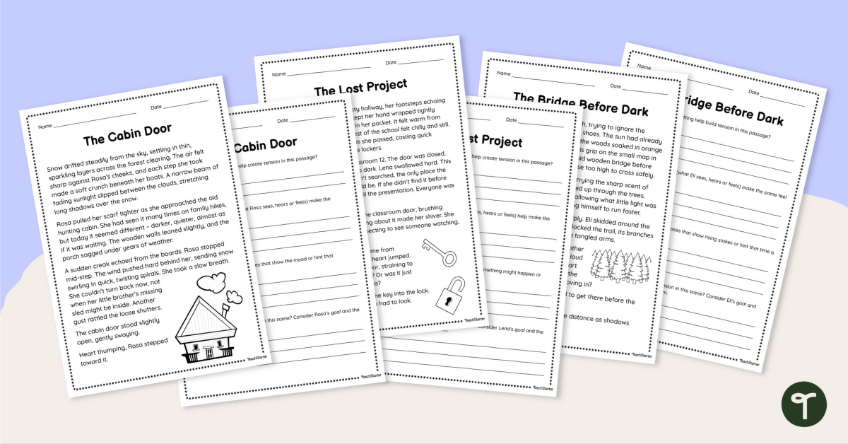 Narrative Tension – Text Analysis Worksheets teaching resource