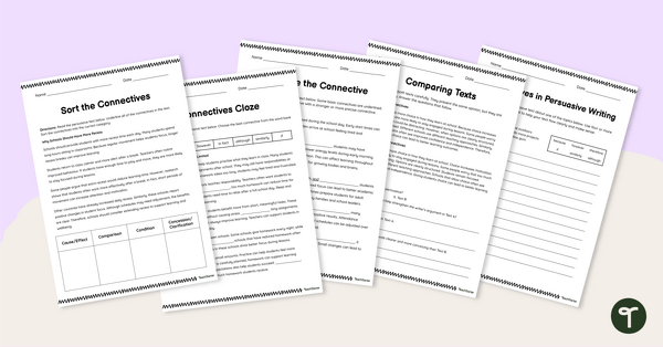 Go to Linking Devices in Persuasive Writing Worksheet Pack teaching resource